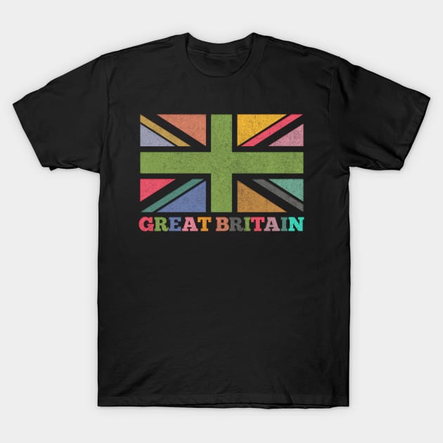 Great Britain / Faded Style Multi-cultural Union Jack Design T-Shirt by DankFutura